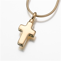 Small Gold Vermeil Cross Cremation Pendant