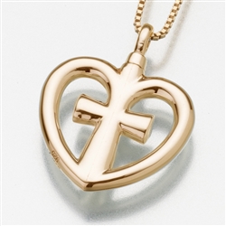 Gold Vermeil Love Cross Cremation Locket