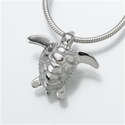 Silver Turtle Cremation Pendant