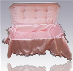 Deluxe Pet Casket in White/Pink