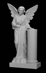 36" Angel With Column Statue