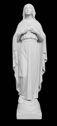 31" Sacred Heart of Mary Marble Statue
