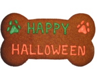 Happy Halloween Dog Bone Treat Cookie