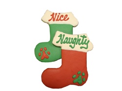 Naughty & Nice Stocking Dog Cookies