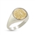 Women's Circle Monogram Ring, Two Tone in Script Style