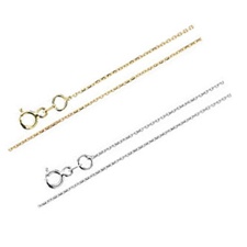 Cable Chain, 1mm in 14K Yellow or White Gold