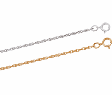 14K Gold 1.5mm Rope Necklace Chain