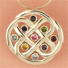 Family Love Knot Birthstone Pendant (or Brooch)