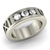 Roman Numeral Ring with Three-Diamond Setting, One Tone with Satin Band