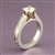 Stackable Roman Numeral Ring with Diamond Solitaire