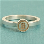 Mosaic™ Stacking Ring with 6mm Round Initial
