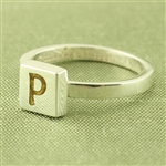 Mosaic™ Stacking Ring with 6mm Square Initial