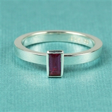 Mosaic™ Stacking Ring with Verical 2.5mm x 5mm Baguette Gem