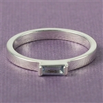 Mosaic™ Stacking Ring with Horizontall 2 x 4mm Baguette Gem