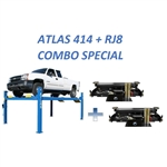Atlas 414 14,000 LB 4-Post Lift + RJ8 Jacks Combo