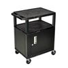 Luxor 34 A/V Cart 3 Shelves, Cab Black Legs