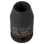 SOC 7/32 1/4D IMP 6PT BLK