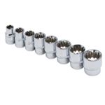 8-PC 3/8" DR METRIC SPLINE SOC