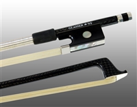VIOLIN BOW BRAIDED CARBON FIBER OCTAGONAL, FULLY LINED EBONY FROG, STERLING SILVER WIRE GRIP & TIP