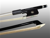 VIOLA BOW CARBON GRAPHITE, FULLY-LINED EBONY FROG, NICKEL WIRE GRIP