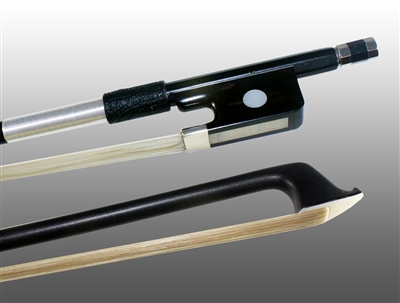 VIOLA BOW CARBON COMPOSITE, HALF-LINED EBONY FROG,  NICKEL WIRE GRIP