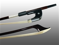 BASS BOW GERMAN ADVANCED COMPOSITE, FULLY-LINED EBONY FROG, NICKEL WIRE GRIP