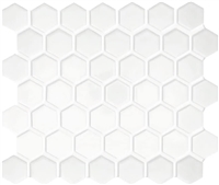 1.5" White Matte Hexagon Wall Floor and Wall Ceramic Tile