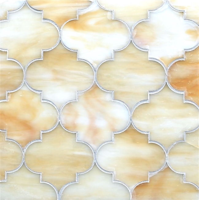 Arabesque Lantern Onyx 11x13 Glass Mosaic Tile