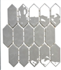 Ceramic Smoke Gray Undulated Picket Backsplash Bathroom Dot-Mounted Wall Tile