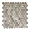 1"  Hexagon Matte Frost Moka Glass Mosaic Wall and Floor Tile