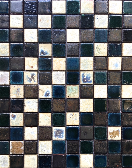 Antique Vaglio Hand Glazed Mix Bourges Green 1x1 Ceramic Mosaic Tile