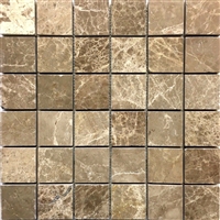 Emperador Light Marble 2x2 Polished Mosaic Tile