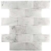 Carrara 2X4 Wavy Honed Marble Mosaic Wall Backsplash Tile