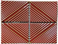 3x4 Raku Style Structural Porcelain with Three Dimensional Ripple Glaze Wall Tile Chili Color