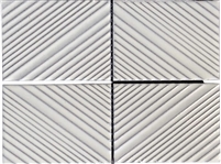 3x4 Raku Style Structural Porcelain with Three Dimensional Ripple Glaze Wall Tile Toasted White Color