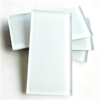 Powder White 3X6 Shiny Subway Glass Tile