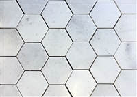 Carrara White 4" Hexagon Marble Mosaic Wall Floor Tile