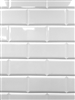 White 4x10 Beveled Shiny Ceramic Subway Wall Tile