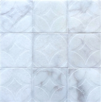 Carrara Marble Circa Carved 4x4 Marble Tile