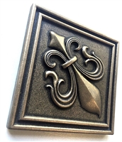 Fleur De Lis 4x4 Gold Resin Decorative Insert Accent Piece Tile