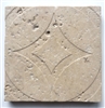 Light/Ivory 4x4 Circa Carved Handmade Travertine Stone Tile