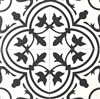 8x8 Flora Black White Porcelain Floor and Wall Tile