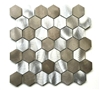 Brushed Aluminum Multi-Color 2 inch Hexagon Mosaic Backsplash Wall Tile
