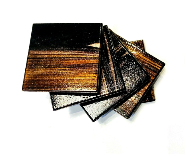 2x2 Copper Gold Glimmer Glass Mosaic Tile Backsplash (Pack of 10)