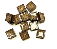 Milky Chocolate Crackled Genuine Glass 1x1 Decorative Insert (Pack of 10 pieces)