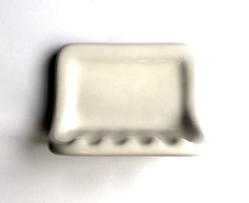 Soap Dish Almond Ceramic Thinset Mount 6-1/2" x 4-7/8"