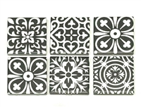 2x2 Whimsical Spanish Pattern Decorative Porcelain Arts Crafts Tiles (Set of 6)