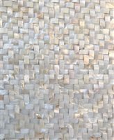 White Mother of Pearl Shell Mosaic Tile Wavy Herringbone 12x12 Wall