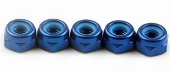 KYO1-N3033NA-B Kyosho Blue Aluminum Nylon Nut M3x3.3mm - Package of 5