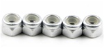 KYO1-N3043NA-S Kyosho Silver Aluminum Nylon Nut M3x4.3mm - Package of 5